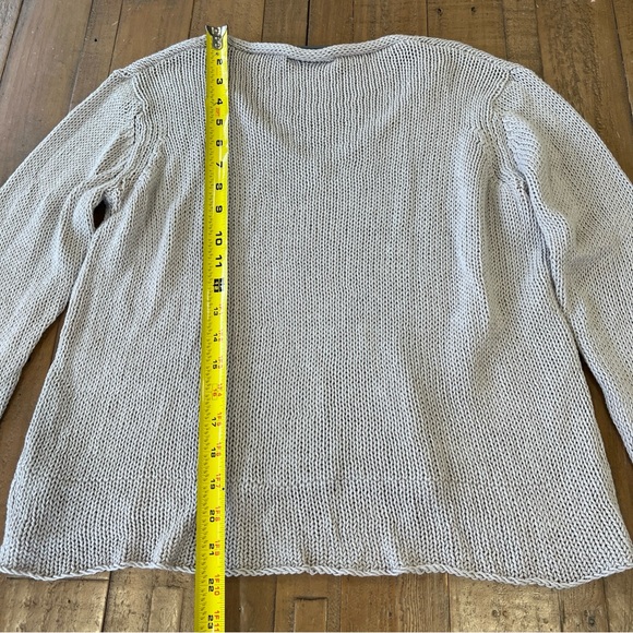 Wooden Ships Maui Chunky Knit Cotton Sweater Small Medium V-neck Beach Boho - Picture 8 of 9